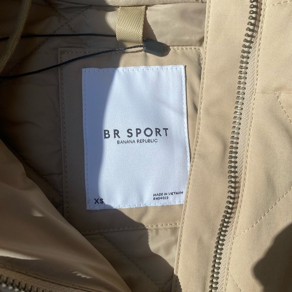 Banana Republic Quilted Half Zip Anorak Jacket Coat NEW XS Tan Beige - Picture 13 of 14